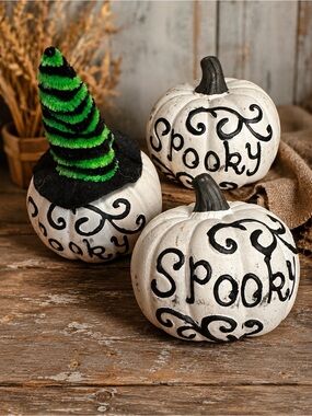 Pumpkin Cement Fall Home Decor‎ Set 3